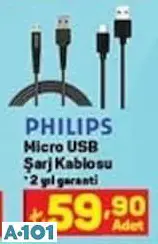 philips micro usb şarj kablosu