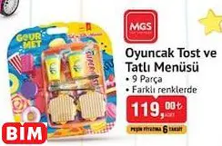 Oyuncak Tost Ve Tatlı Menüsü