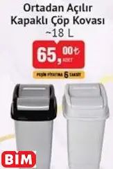 Ortadan Açılır Kapaklı Çöp Kovası ~18 L Ortadan Açılır Kapaklı Çöp Kovası ~18 L