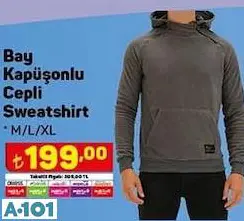 Kapüşonlu Cepli Sweatshirt