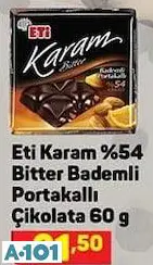 Eti Karam Bitter Bademli Portakallı Çikolata