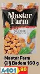 master farm çiğ badem kuruyemiş 160g master farm çiğ badem kuruyemiş 160g