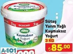 Sütaş Yarım Yağlı Kaymaksız Yoğurt