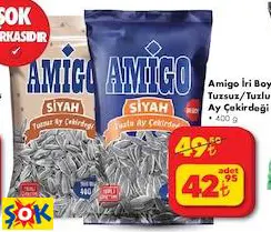 Amigo İri Boy Tuzsuz/Tuzlu Ay Çekirdeği 400 g