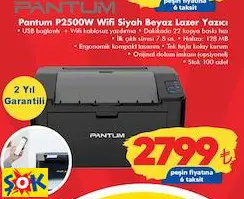 Pantum P2500W Wifi Siyah Beyaz Lazer Yazıcı