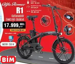 Alfa Romeo R1 Katlanabilir Elektrikli Bisiklet Alfa Romeo R1 Katlanabilir Elektrikli Bisiklet