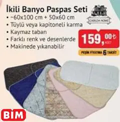 Casilda Home İkili Banyo Paspas Seti Casilda Home İkili Banyo Paspas Seti