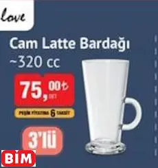 Glass İn Love Cam Latte Bardağı