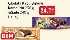 Ülker Halley Çikolata Kaplı Bisküvi Karadutlu&Sade