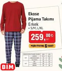 Ekose Pijama Takımı Erkek
