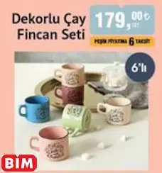 Keramika Dekorlu Çay Fincan Seti Keramika Dekorlu Çay Fincan Seti
