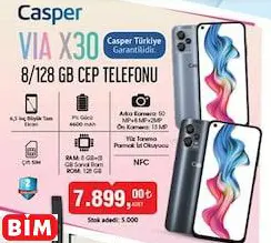 Casper VIA X30 8/128 GB Cep Telefonu
