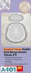 Kaymaz Taban Kadife Oval Banyo Klozet Takımı