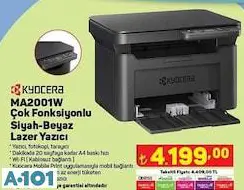kyocera ma2001w çok fonksiyonlu siyah beyaz lazer yazıcı