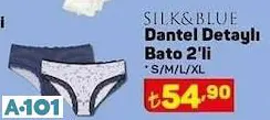 silk&blue kadın dantel detaylı bato külot 2'li silk&blue kadın dantel detaylı bato külot 2'li