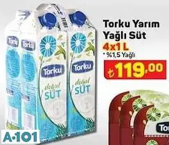 Torku Yarım Yağlı Süt 4X1L