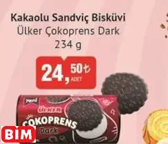Ülker Çokoprens Dark Kakaolu Sandviç Bisküvi