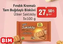 Ülker Saklıköy Fındık Kremalı Tam Buğdaylı Bisküvi
