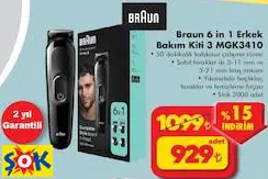 Braun 6 in 1 Erkek Bakım Kiti 3 MGK3410 Braun 6 in 1 Erkek Bakım Kiti 3 MGK3410