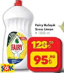 Fairy Bulaşık Sıvısı Deterjanı Limon 1500 ml Fairy Bulaşık Sıvısı Deterjanı Limon 1500 ml