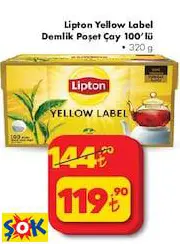 Lipton Yellow Label Demlik Poşet Çay 100’Lü • 320 G
