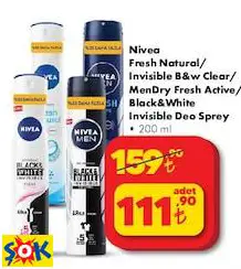 Nivea Fresh Natural/ Invisible B&W Clear/ Mendry Fresh Active/ Black&White Invisible Deo Sprey Deodorant 200 Ml