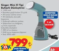 Singer Mini El Tipi Buharlı Düzleştirici Singer Mini El Tipi Buharlı Düzleştirici