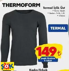 Thermoform Termal İçlik Üst