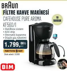 Braun Filtre Kahve Makinesi Cafehouse Pure Aroma KF560/1