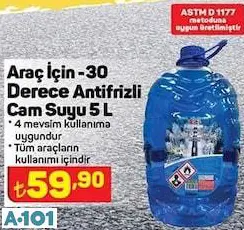 Araç İçin -30 Derece Antifrizli Cam Suyu