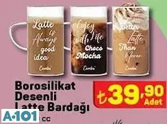 Borosilikat Desenli Latte Bardağı