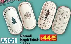 Keramika Desenli Kayık Tabak