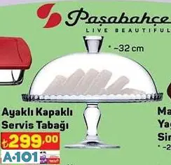 Paşabahçe Ayaklı Kapaklı Servis Tabağı