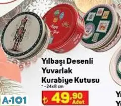 Desenli Yuvarlak Kurabiye Kutusu