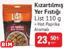 List Kızartılmış Yer Fıstığı