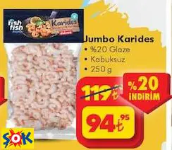 Jumbo Karides %20 Glaze Ï Kabuksuz 250 G