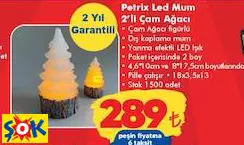 Petrix Led Mum 2’Li Çam Ağacı