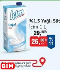 İçim %1,5 Yağlı Süt