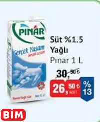 Pınar Süt %1.5 Yağlı