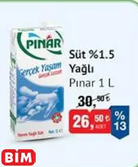 Pınar Süt %1.5 Yağlı Pınar Süt %1.5 Yağlı
