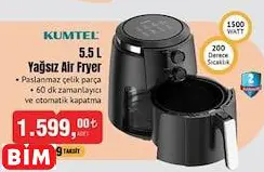 Kumtel 5.5 L Yağsız Air Fryer/Airfryer