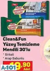 clean&fun yüzey temizleme mendili clean&fun yüzey temizleme mendili