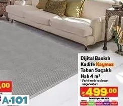 Dijital Baskılı Kadife Kaymaz Taban Saçaklı Halı