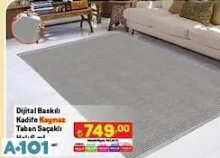 Dijital Baskılı Kadife Kaymaz Taban Saçaklı Halı