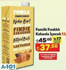 fomik fındıklı kakaolu içecek 1L fomik fındıklı kakaolu içecek 1L