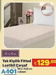 Lila Fitted Lastikli Çarşaf