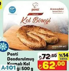 ponti dondurulmuş kıymalı kol böreği 500g ponti dondurulmuş kıymalı kol böreği 500g
