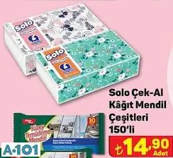 Solo Çek Al Kağıt Mendil