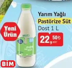 Dost Yarım Yağlı Pastörize Süt