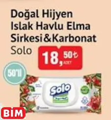 Solo Doğal Hijyen Islak Havlu Elma Sirkesi&Karbonat Solo Doğal Hijyen Islak Havlu Elma Sirkesi&Karbonat